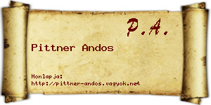 Pittner Andos névjegykártya